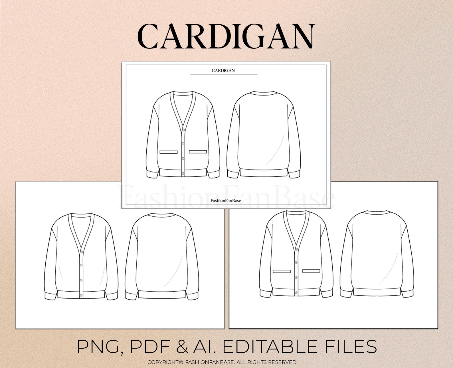 Cardigan Drawing Streetwear Vector Sweater Drawing Streetwear Tech Pack ...