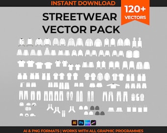 Streetwear Vector Mockup Pack Fashion Tech Pack Template Clothing Vector Fashion Design Templates Fashion Drawings Fashion Vector Hoodie