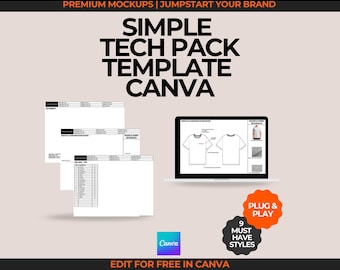 Enkel mall för modeteknikpaket Canva Mall för teknikpaket Canva Mall för modedesign Mall för teknikpaket Canva