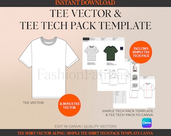 Tech Pack-mall T-shirt Tech Pack-kläder Vektormall Kläder Tech Pack T-shirtteckning T-shirt streetwear-vektor Canvas