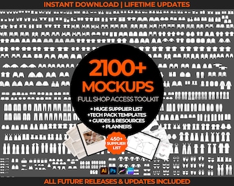 2100+ Streetwear Vektoren Kleidung Mockup Tech Pack Vorlage Mode Skizze Mode Zeichnung Flache Skizze Kleidung Vektor Bundle