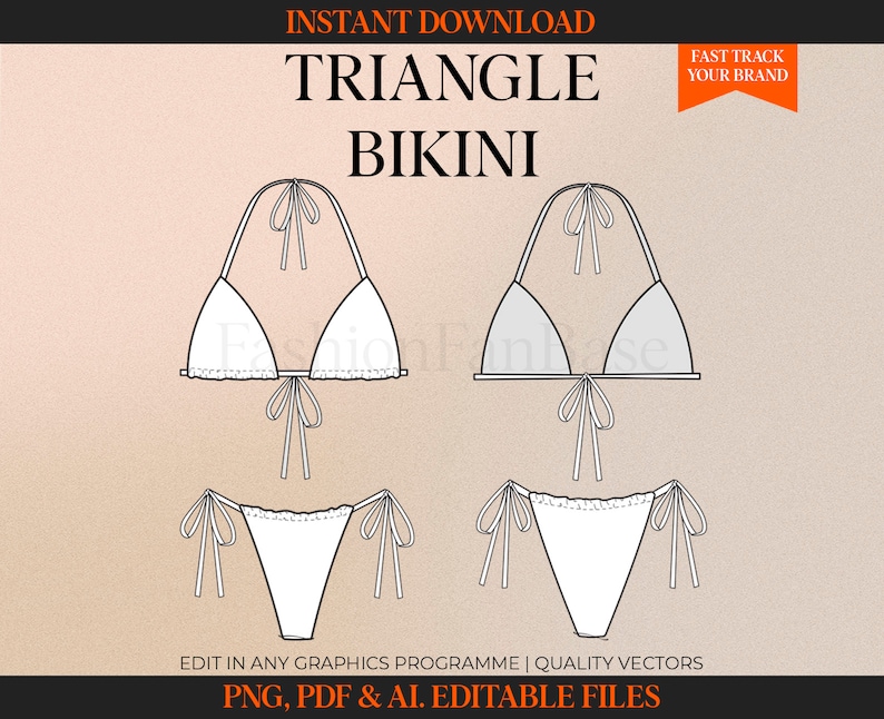 TriangleDrawingFashion Flat Fashion Design Template