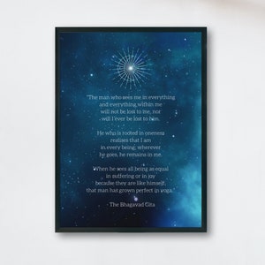 Philosophical Print, Digital Download, The Bhagavad Gita, Digital Art, Inspirational Decor, Positive Quote, Yoga Print, Spiritual Print
