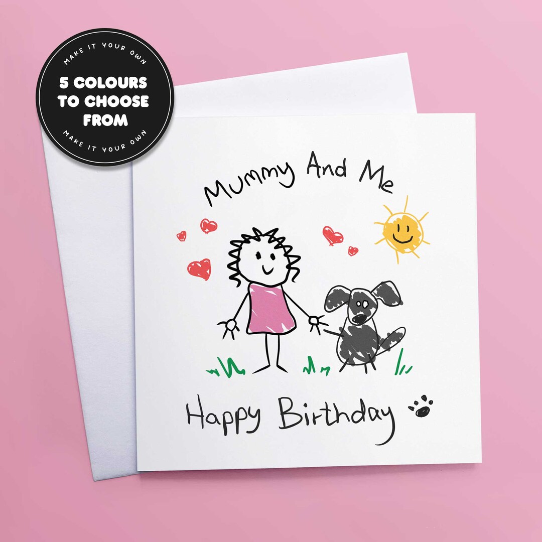 Dog Mummy and Me Personalised Birthday Card From Dog, Dog Mum Birthday ...
