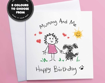 Dog Mummy And Me Personalised Birthday Card From Dog, Dog Mum Birthday Card For Her, Dog Mother Gifts From Dog, Dog Mom Birthday Gift