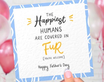 Father's Day Card From Dogs And Cats For Pet Owners, Funny Pet Lover Card To Him, Dog Dad Gift, Cat Dad Card, Covered In Fur Card