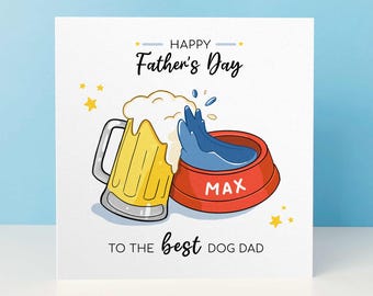 Personalised Dog Dad Fathers Day Card, Card From Dog For Dog Lover, Fathers Day Gift From The Dog