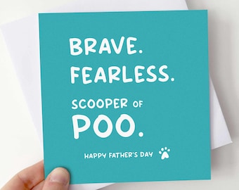 Funny Fathers Day Card From Dogs For Dad, Pet Lover Gift For Him, Dog Dad Card, Pet Owner Gift, Scooper Of Poo