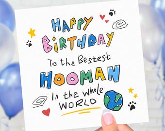 From The Pet Birthday Card - Best Hooman In The World, Birthday Card From Dogs From Cats, Pet Lover Card, Dog Walker Birthday Card