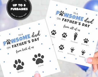 Personalised Fathers Day Card From Pets, Gift From Dogs, Gift From Cats, From Rabbits, Pets Fathers Day Gifts