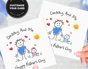 Personalised First Fathers Day Card From Baby to Dad, Daddy And Me Card, Custom Card For Dad, New Dad Gift From Baby Girl Or Baby Boy