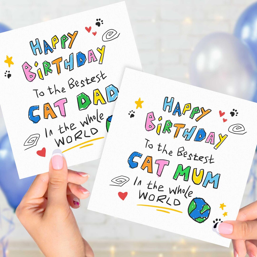 From the Cat Birthday Card - Best in the World, Best Cat Dad Card, Best ...