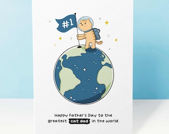 Cat Dad Fathers Day Card From The Cat, Best Cat Dad In The World, Cute Fathers Day Gift For Cat Lover