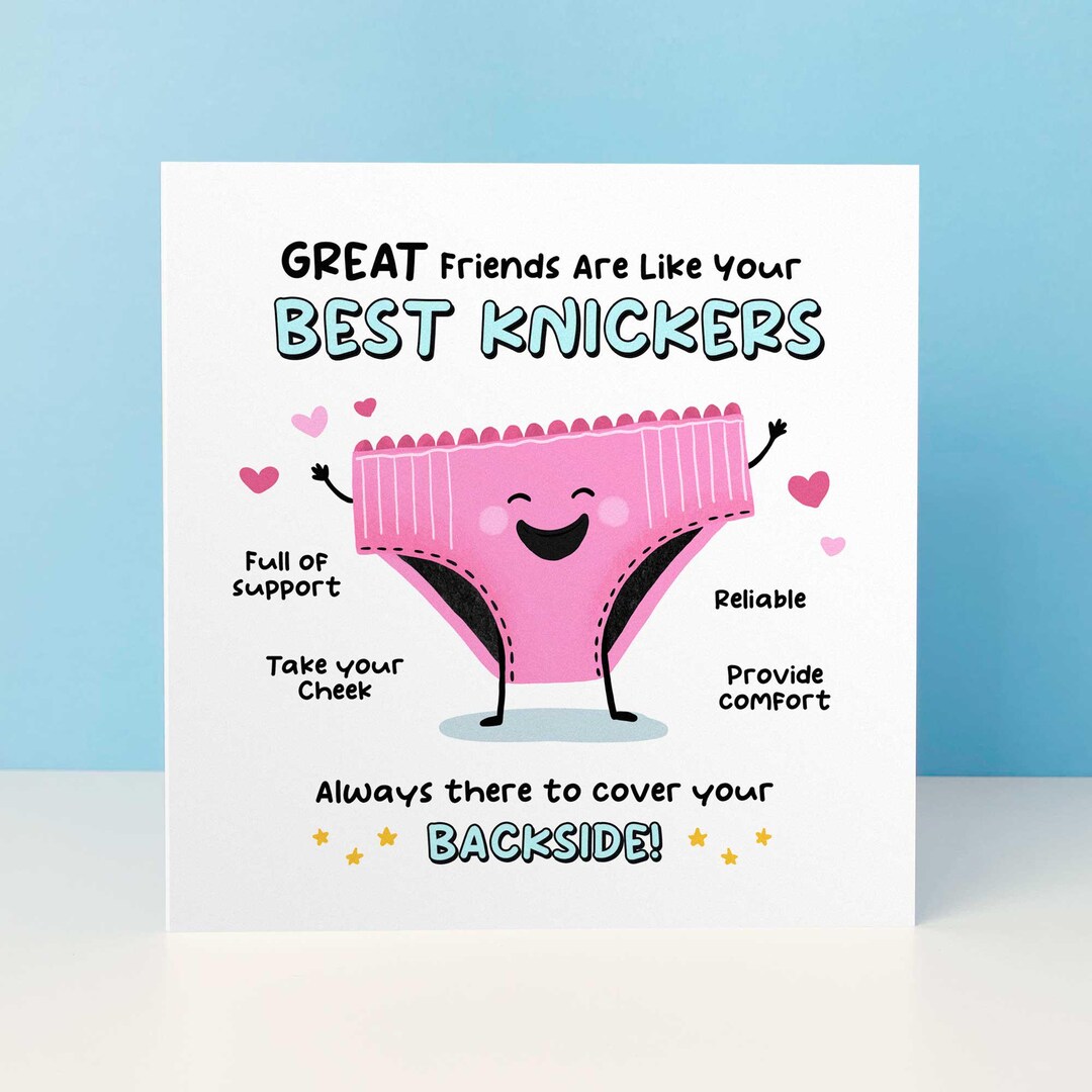 Funny Knickers Best Friend Card, Personalised Bestie Birthday Card ...
