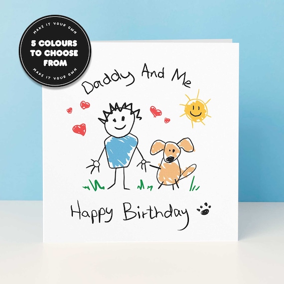 Dog Daddy & Me Birthday Card From Dog, Dog Dad Birthday Card For Him, Dog Father Birthday Gift, Funny Dog Dad Card