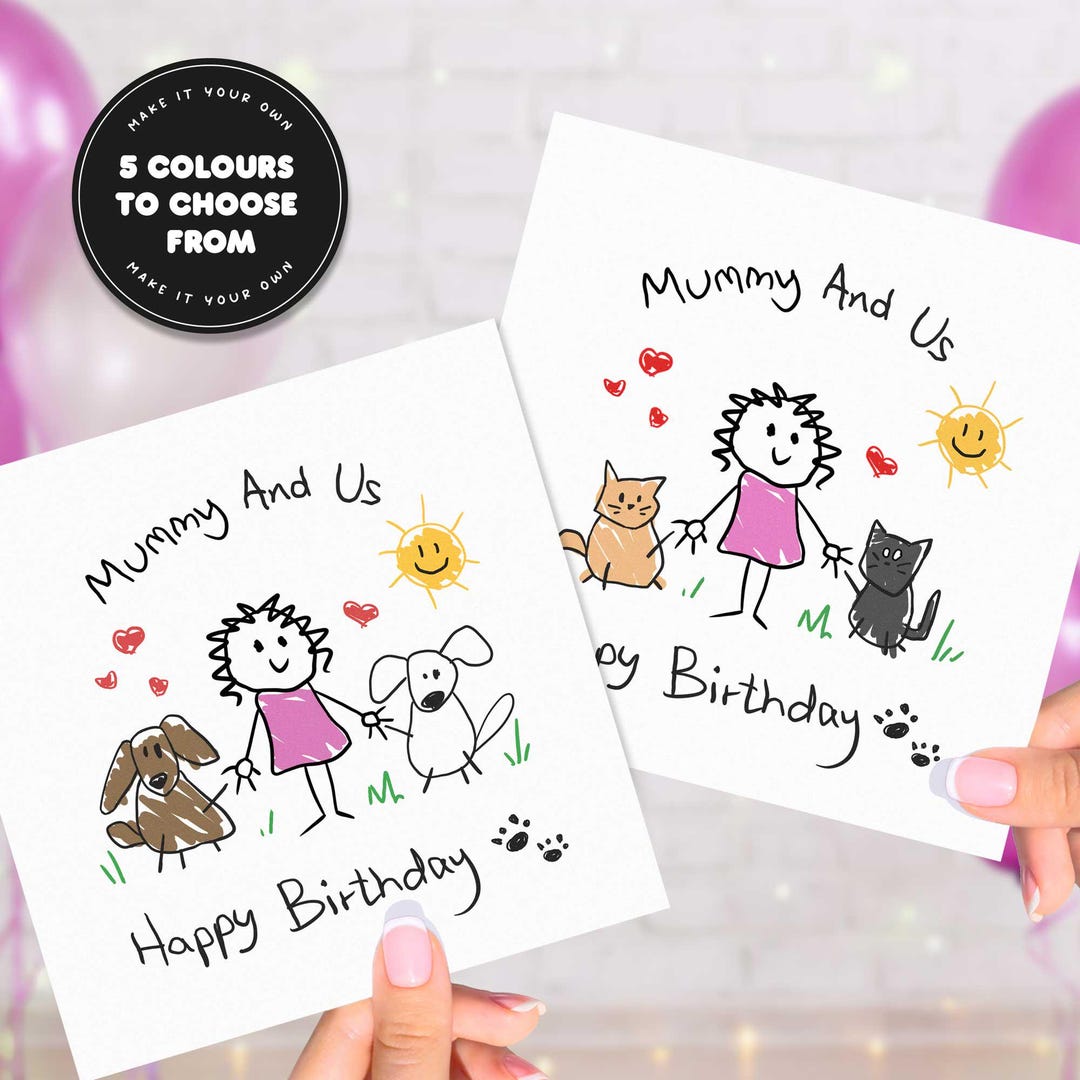 Pet Mum & Us Personalised Birthday Card From Dogs From Cats, Dog Mum ...