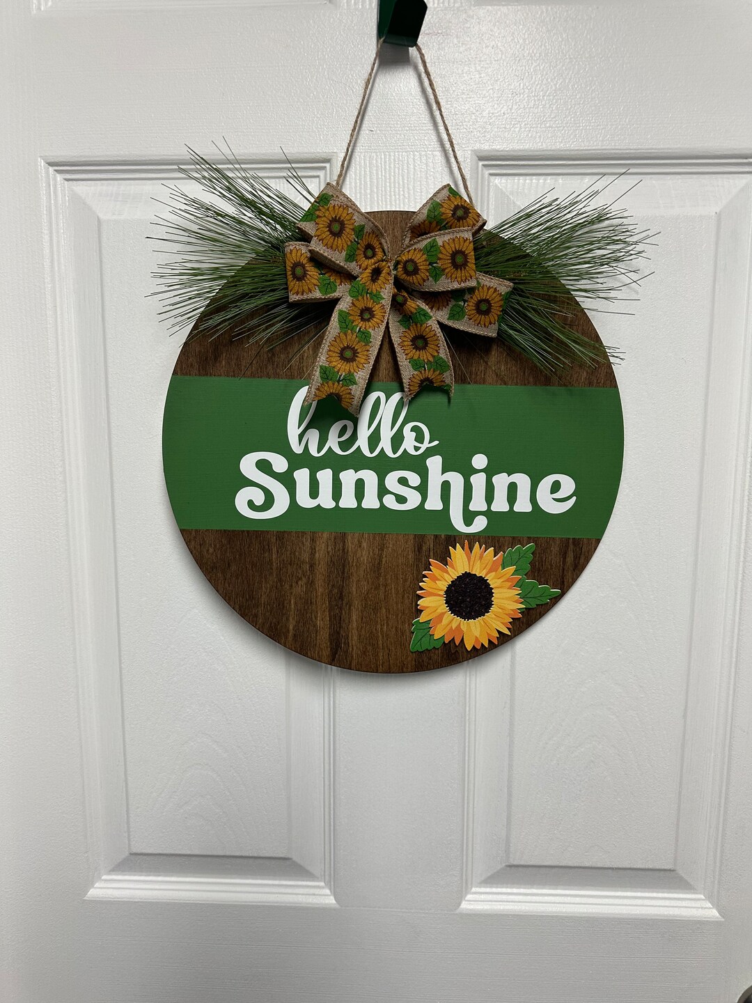 Door Hanger, Wall Decor, Wood Round Door Hanger, Hello Sunshine. - Etsy
