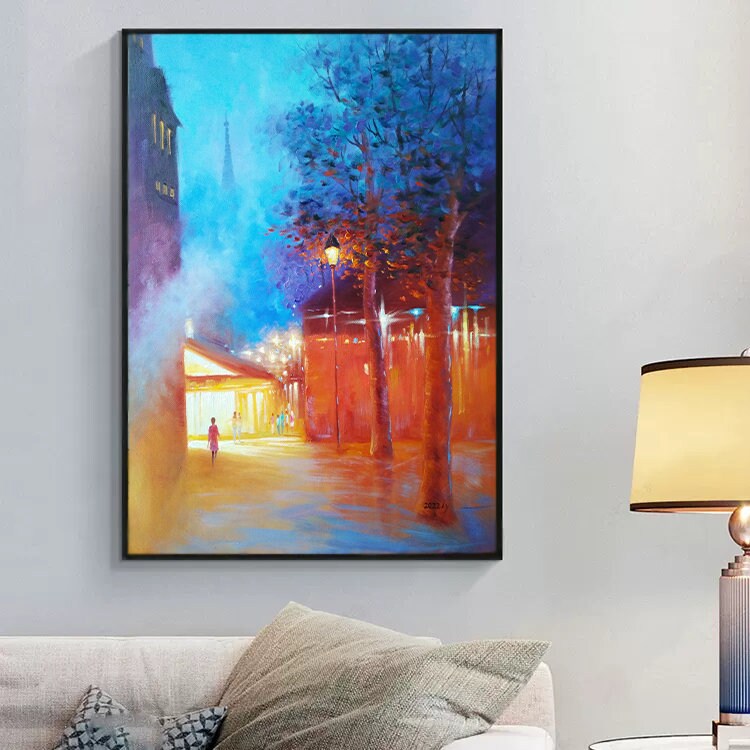 Paris Street View Abstract Oil Painting Modern Large Art Mural Decorative On Painting