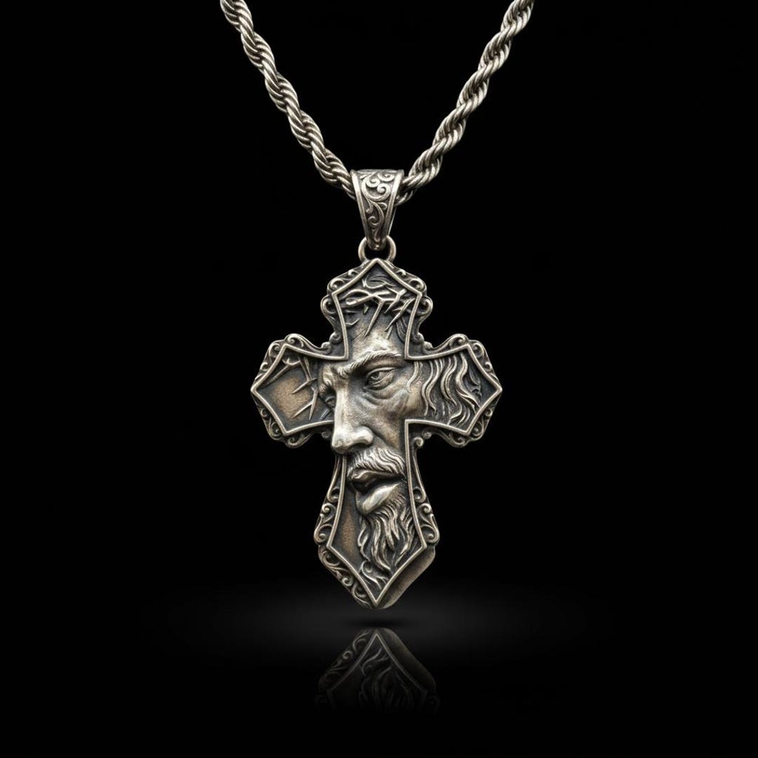 925 Sterling Silver Jesus Cross Pendant for Men & Women | Unisex ...