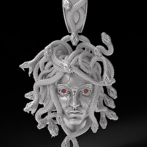 925 Sterling Silver Medusa Pendant Necklace: Greek Mythology Jewelry