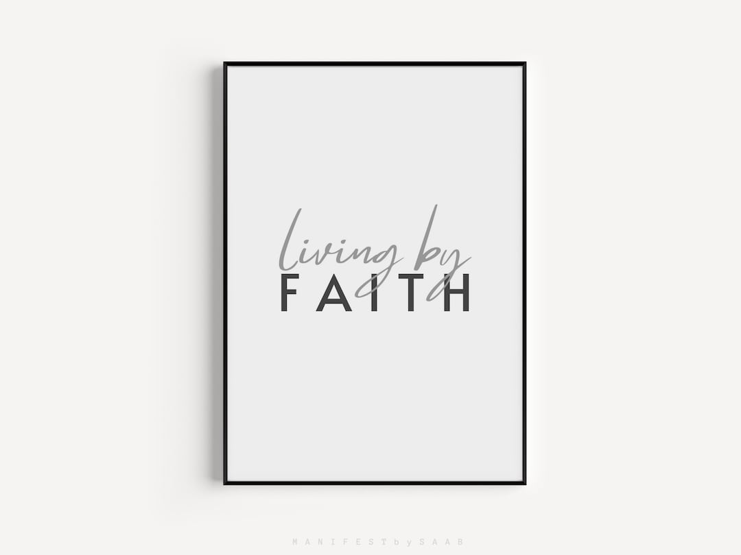 Living by Faith Definition, Printable Wall Art, Faith Print, Faith