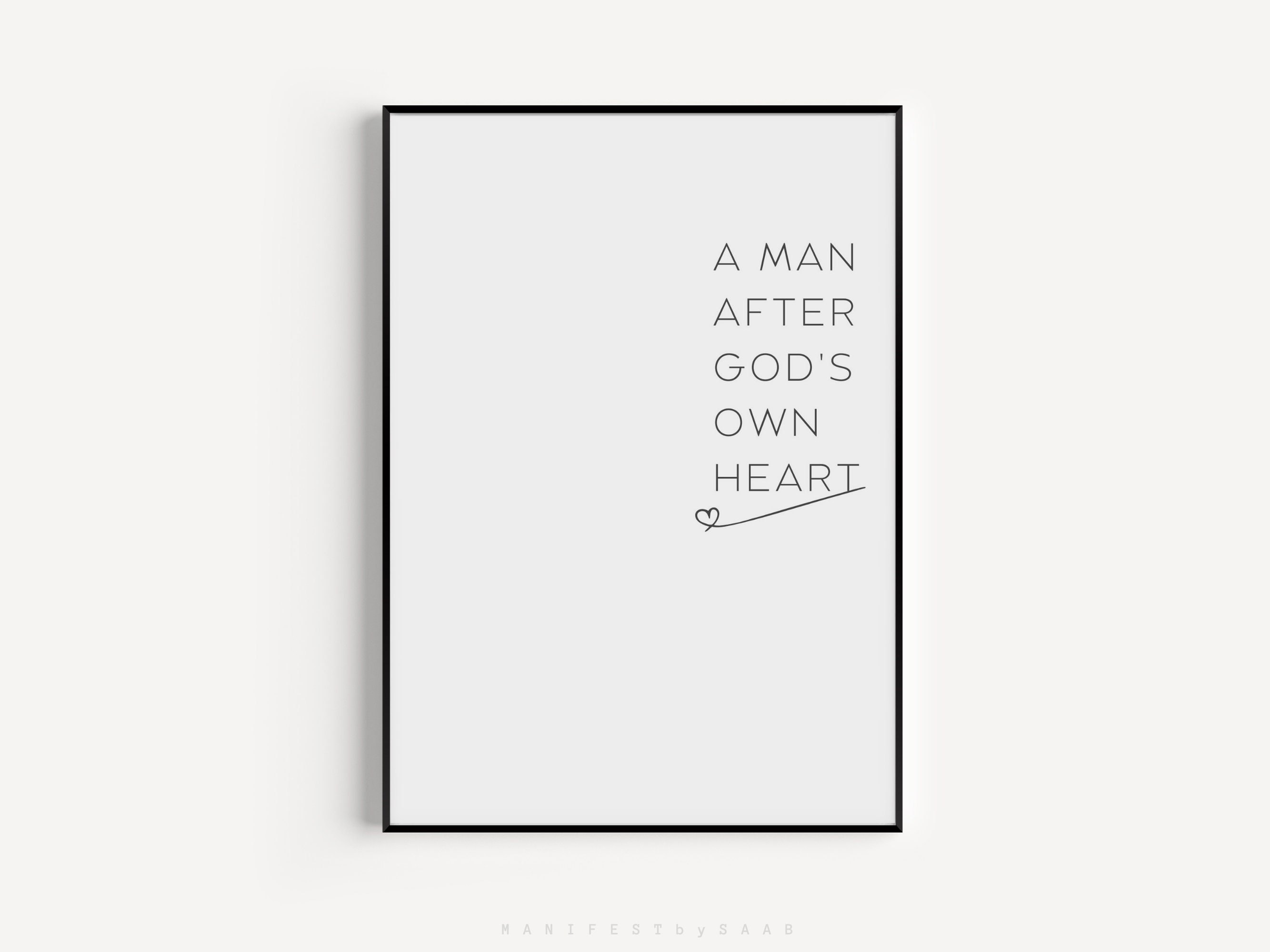 A Man After God's Own Heart Digital Bible Print Etsy