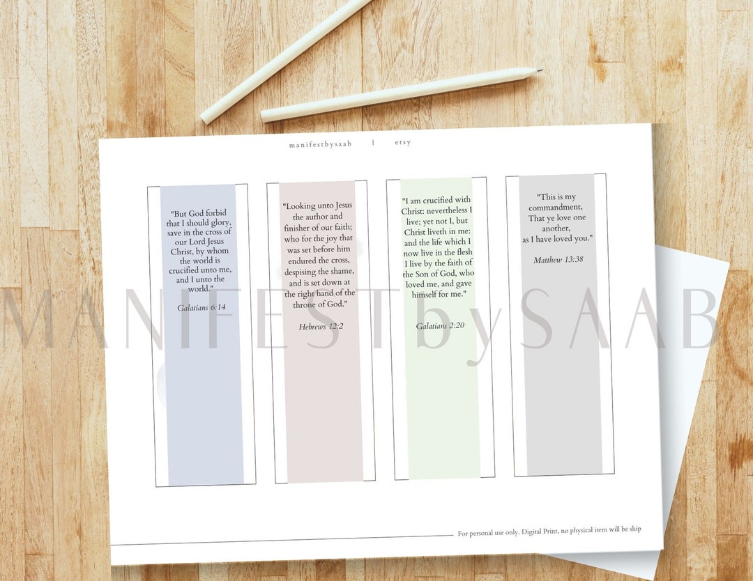 Printable Bookmarks KJV Bible Verse Christian Color - Etsy