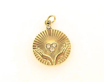 Open Hand Pendant Charm, loss mom charm, symbol of connection