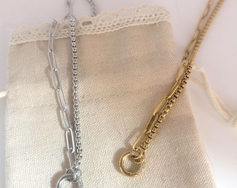 Build Your Own Story Necklace | Charm Holder Necklace + Any 2 Charms | Loss Mom Gift | Memorial Jewelry | Birthstone | Mixed Metals