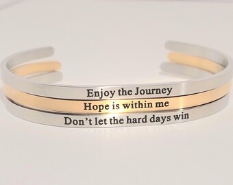 Engraved Cuff Bracelet, Affirmation Jewelry, Loss Mom Gift