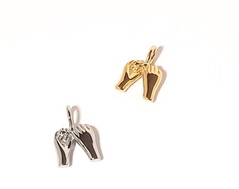 Pinky Promise Charm, gold and silver charm
