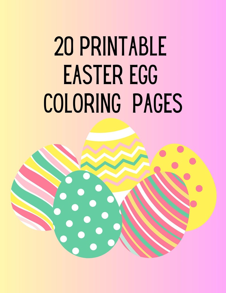 Printable Easter Egg Coloring Pages Etsy
