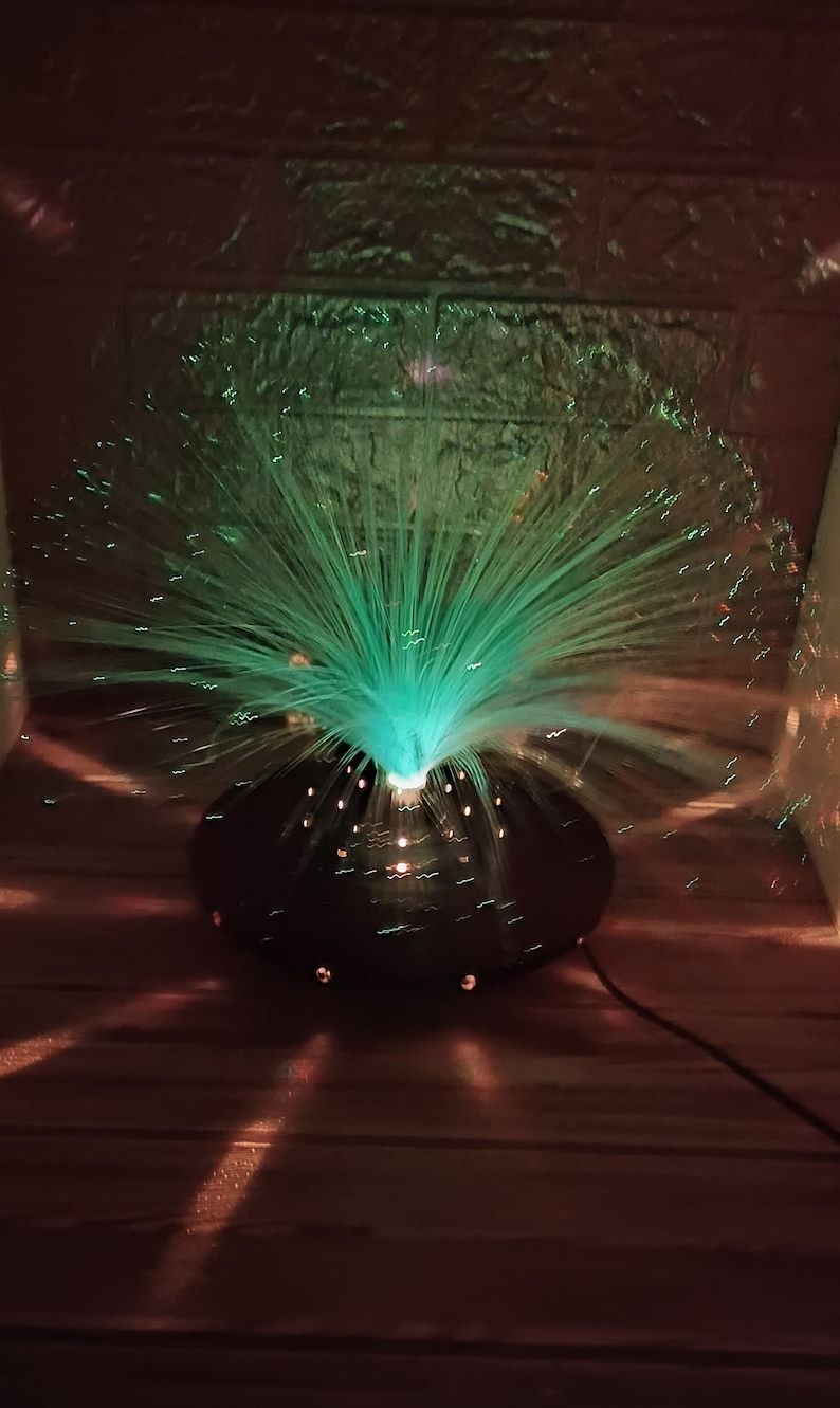 UFO, Fiber Optic Lamp, Mood Lamp, Fiber Optic Light, Vintage Fiber Optic, Color Wheel, 80s, Home