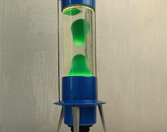 Lava Lamp Vintage 1970s Rare Soviet Scarlet  Space Rocket Night light USSR home decor vintage table lamps for beautiful lamp for a gift.