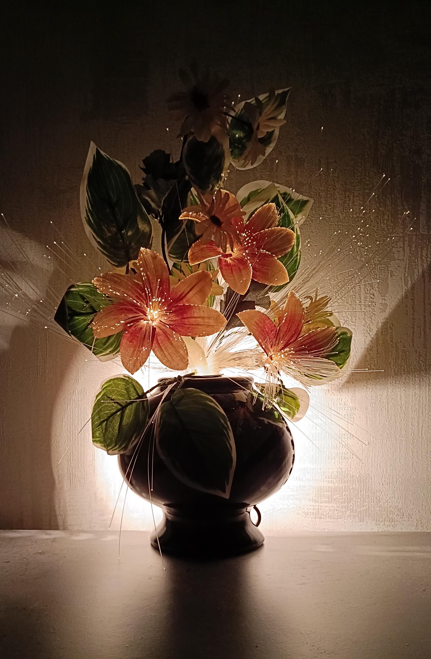 TIANSHENG 【昭和レトロ】光ファイバー フラワーライト fiber light