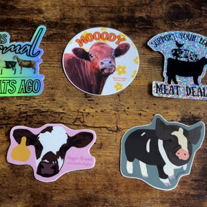 Farm Sticker Pack | goat, pig, cow Sticker | Water bottle sticker | Country, Farm Animal Sticker | Homesteader | Animal Lover |Funny Animals
