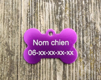 Médaille pour chien en aluminium anodisé à personnaliser - chat - Noël - Animal - Collier
