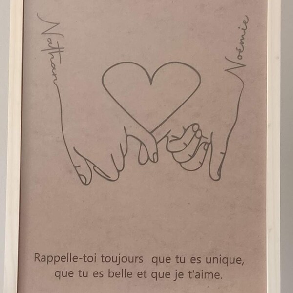 Cadre en bois personnalisé format 30x40cm (A3) - Anniversaire - Mariage - Retraite - Amour - Saint Valentin