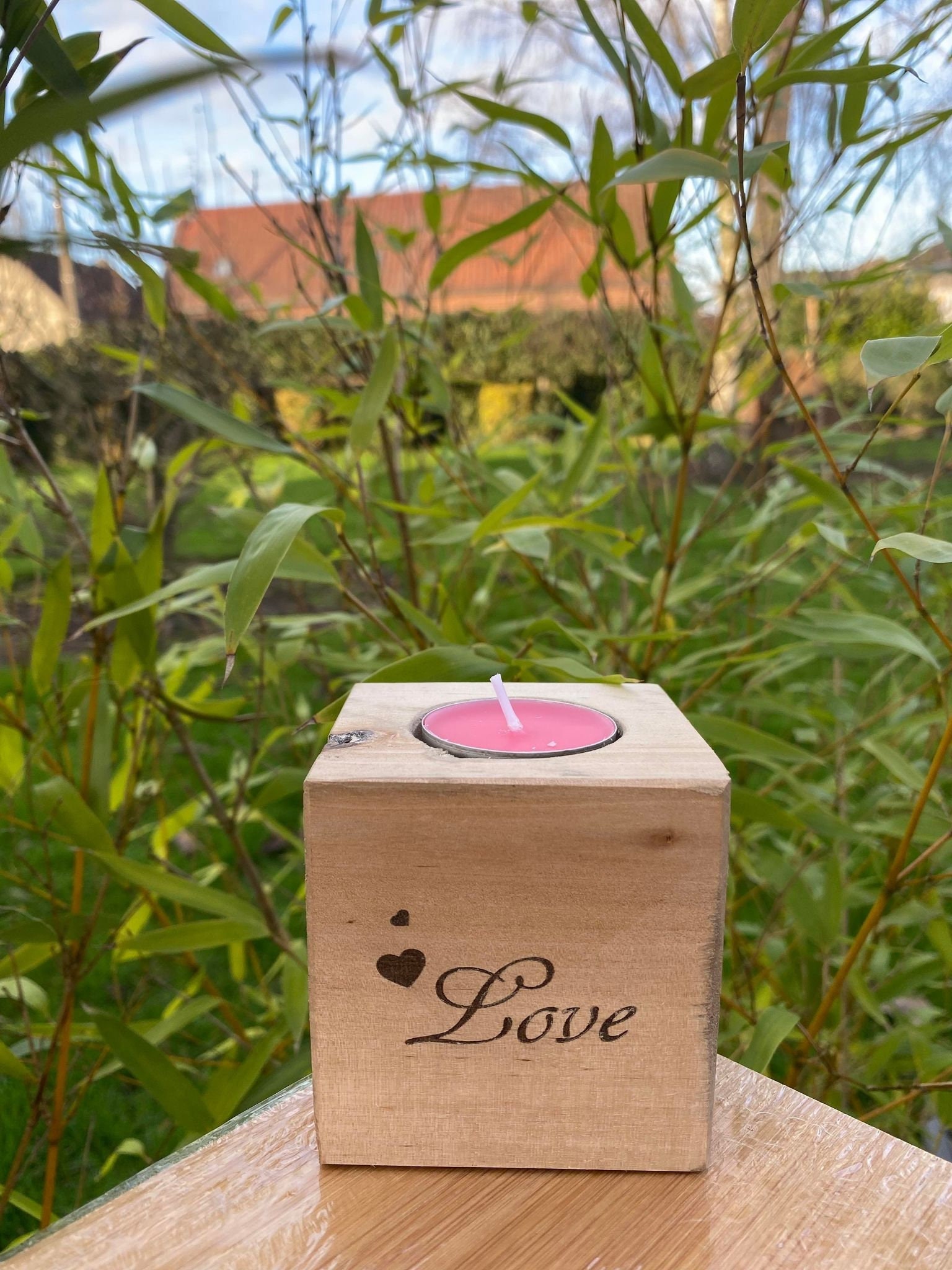 Bougeoir en Cube de Palette Personnalisable avec Bougie