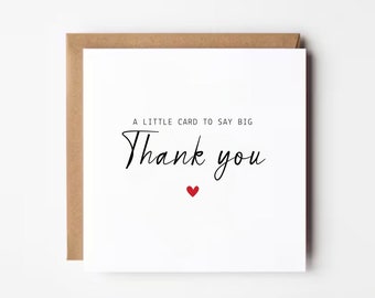 Sólo una pequeña tarjeta para decir un gran agradecimiento, tarjeta de agradecimiento