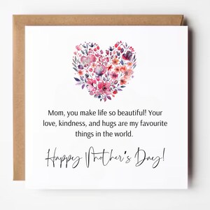Tarjeta del día de la madre, tarjeta del día de la madre feliz de la hija, regalo del día de la madre, tarjeta del día de la madre para mamá, regalos para mamá para el día de la madre, mejor mamá