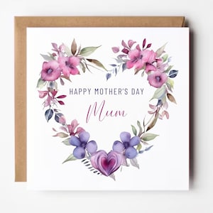 Tarjeta del Día de la Madre, Tarjeta del Día de la Madre con Mariposas Rosas en Acuarela, Tarjeta del Día de la Madre de una Hija, Regalo Floral del Día de la Madre, Tarjeta para Mamá