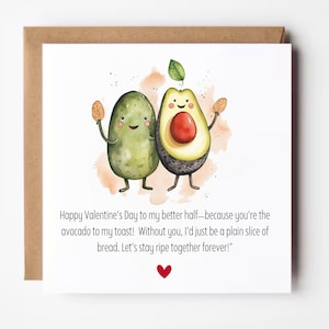 Valentinstag Karte Ihre Die Avocado zu meinem Toast, Valentinstag Geschenk für Sie für Ihn, Valentinstag Karte für Freund, Ehemann personalisiert