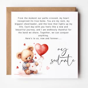 Para minha alma gêmea, cartão de aniversário para marido, esposa, aniversário de casamento, cartão de aniversário romântico, cartão de dia dos namorados, cartão romântico, amor