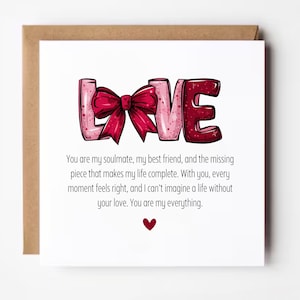 À mon âme soeur, carte d'anniversaire pour mari, femme, anniversaire de mariage, carte d'anniversaire romantique, carte de Saint Valentin, carte romantique, amour