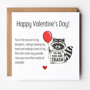 Tu es ma poubelle, carte de Saint-Valentin amusante pour lui pour elle, carte de Saint-Valentin heureuse pour petit ami, petite amie, mari, cadeau de Saint-Valentin