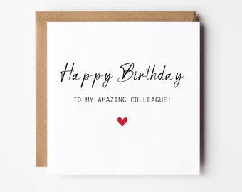 Personalized Colleague Birthday Card: Work Bestie Office Card