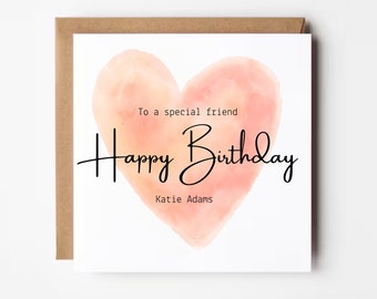 Carte d'anniversaire personnalisée pour amie, carte d'anniversaire pour amie, cadeau pour amie, carte pour meilleure amie, carte meilleure amie, carte spéciale amie pour elle