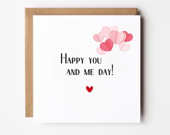 Jubiläumskarte, Happy You And Me Day, 1. Jahrestagskarte, Soulmate-Karte, Karte für Ehemann, Ehefrau, Freund, Freundin, Partner, Verlobte