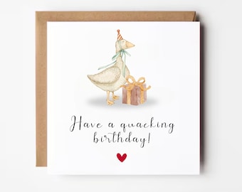 Duck Birthday Card: Quacking Pun, Personalised Greeting
